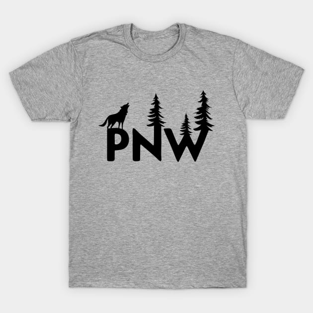 PNW Wolf T-Shirt by melaniepetersonart
